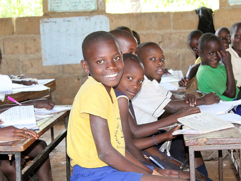 smiling children in a Kiryowa classroom